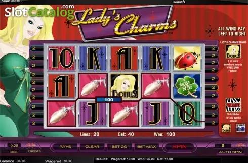 Οθόνη3. Lady's Charms Κουλοχέρης
