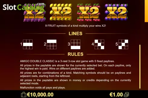 Οθόνη7. Amigo Double Classic Κουλοχέρης
