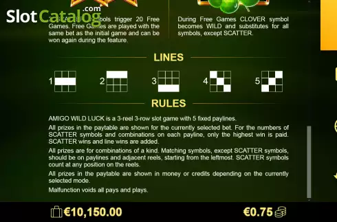 Οθόνη7. Amigo Wild Luck Κουλοχέρης 
