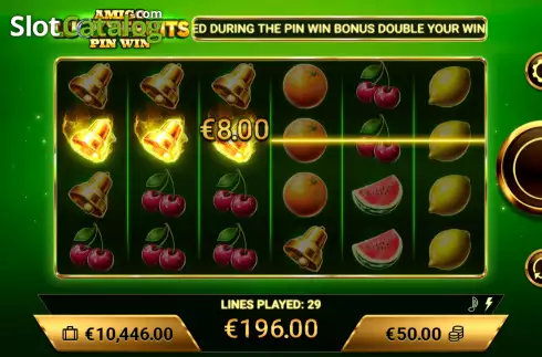 Οθόνη3. Amigo Lucky Fruits Pin Win Κουλοχέρης