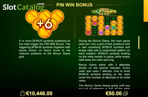 Οθόνη8. Amigo Lucky Fruits Pin Win Κουλοχέρης