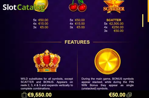 Οθόνη6. Regal Crown 50 Pin Win Κουλοχέρης 
