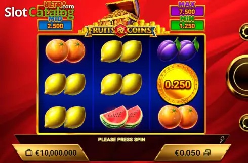 Οθόνη2. Fruits and Coins Κουλοχέρης