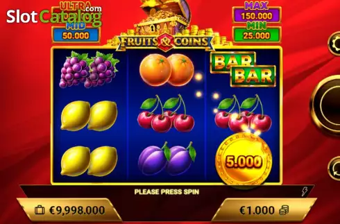 Οθόνη3. Fruits and Coins Κουλοχέρης