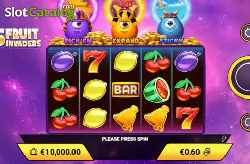 Οθόνη2. 5 Fruit Invaders Κουλοχέρης