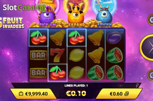 Οθόνη3. 5 Fruit Invaders Κουλοχέρης