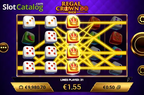 Οθόνη3. Regal Crown 50 Dice Κουλοχέρης 
