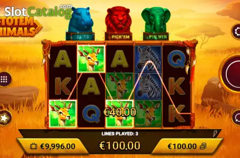 Οθόνη3. 3 Totem Animals Κουλοχέρης