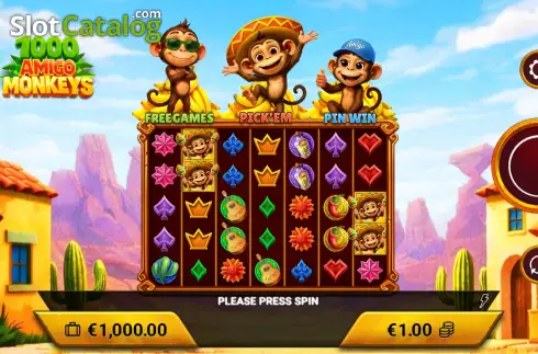 Οθόνη2. 1000 Amigo Monkeys Κουλοχέρης