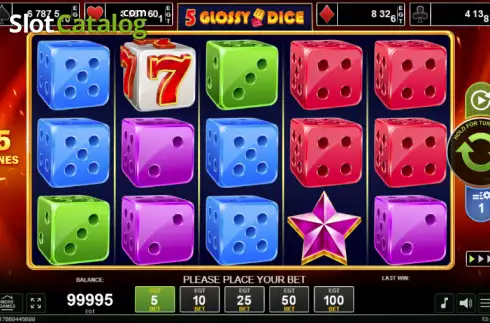 Οθόνη2. 5 Glossy Dice Κουλοχέρης