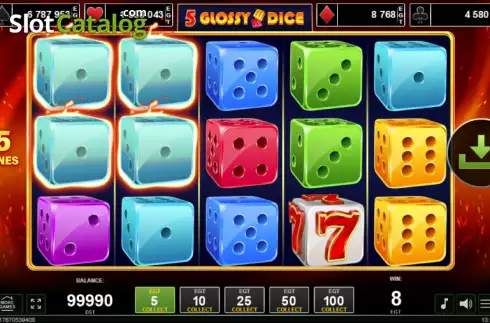 Οθόνη3. 5 Glossy Dice Κουλοχέρης
