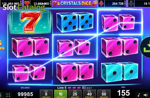 Οθόνη3. 7 & Crystals Dice Κουλοχέρης