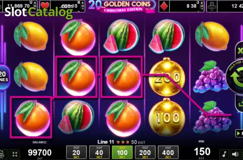 Οθόνη3. 20 Golden Coins - Christmas Edition Κουλοχέρης