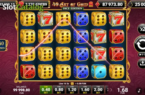 Οθόνη3. 40 Art of Gold 6 Reels Dice Edition Κουλοχέρης