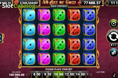Οθόνη2. 40 Art of Gold Dice Edition Κουλοχέρης