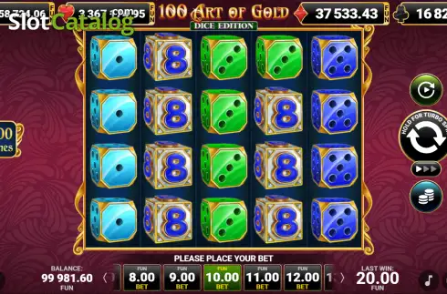 Οθόνη2. 100 Art of Gold Dice Edition Κουλοχέρης