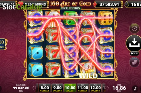 Οθόνη3. 100 Art of Gold Dice Edition Κουλοχέρης