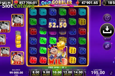 Οθόνη3. Coin Gobbler Dice Edition Κουλοχέρης