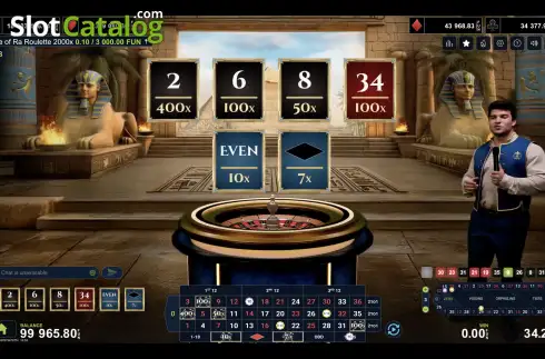 Οθόνη3. Eye of Ra Roulette 2000x Κουλοχέρης