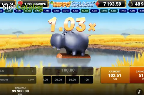 Οθόνη2. Hippo Splash (Amusnet) Κουλοχέρης
