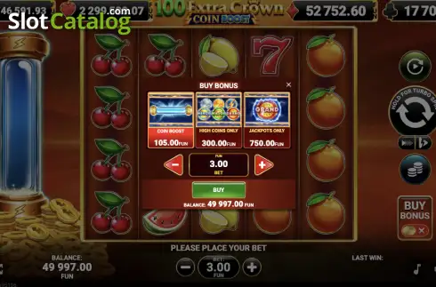 Οθόνη3. 100 Extra Crown Coin Boost Κουλοχέρης