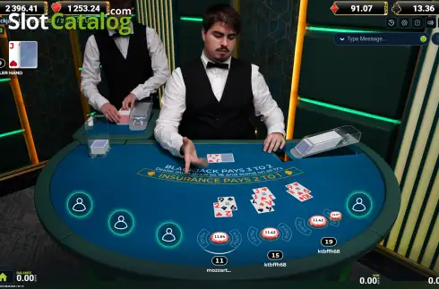 Οθόνη2. Blackjack Live (Amusnet) Κουλοχέρης 