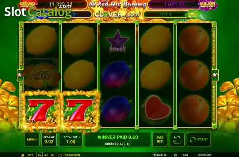 Οθόνη4. 50 Red Hot 7 Clover Link Κουλοχέρης 