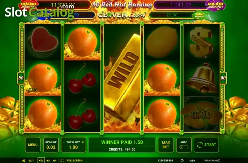 Οθόνη5. 50 Red Hot 7 Clover Link Κουλοχέρης 
