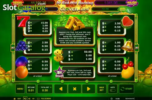 Οθόνη6. 50 Red Hot 7 Clover Link Κουλοχέρης 
