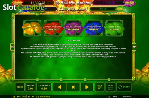 Οθόνη7. 50 Red Hot 7 Clover Link Κουλοχέρης 