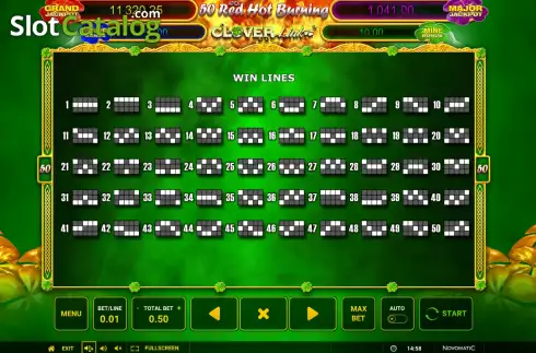 Οθόνη9. 50 Red Hot 7 Clover Link Κουλοχέρης 