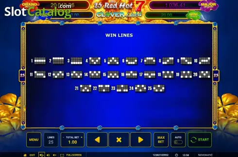 Οθόνη9. 25 Red Hot 7 Clover Link Κουλοχέρης