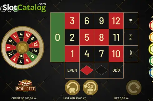 Οθόνη2. Apollo Petite Roulette Κουλοχέρης