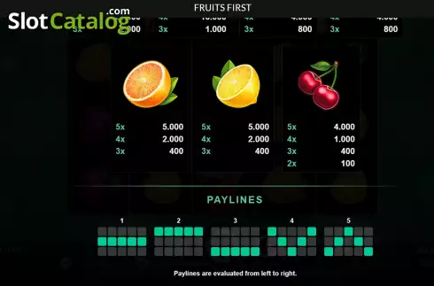 Οθόνη6. Fruits First Κουλοχέρης