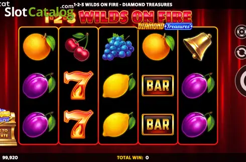 Οθόνη2. 1-2-3 Wilds on Fire Diamond Treasures Κουλοχέρης