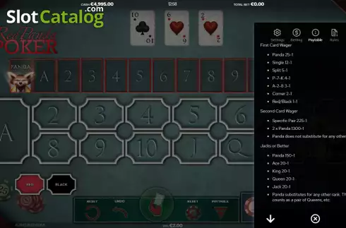 Οθόνη4. Red Panda Poker Κουλοχέρης 