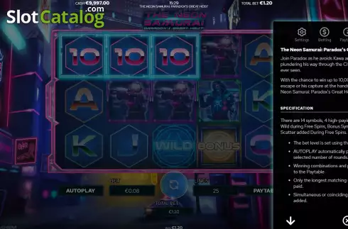 Οθόνη9. The Neon Samurai: Paradox's Great Heist Κουλοχέρης