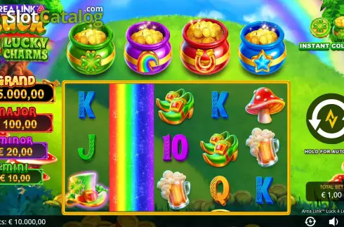 Οθόνη3. Area Link Luck 4 Lucky Charms Κουλοχέρης