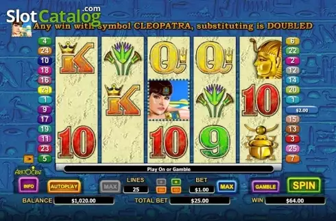 Οθόνη4. Queen of the Nile 2 Κουλοχέρης
