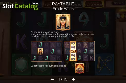 Οθόνη8. Queen of Egypt Exotic Wilds Κουλοχέρης