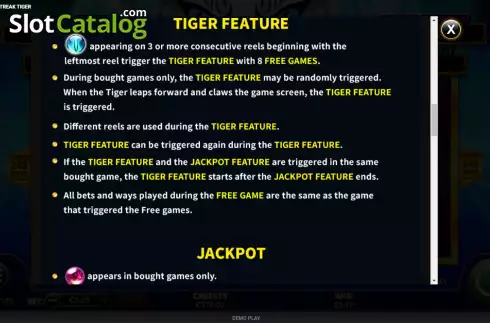 Οθόνη9. Feature Streak Tiger Κουλοχέρης