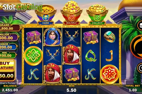 Οθόνη2. Gold Trio: Sinbad's Riches Κουλοχέρης 