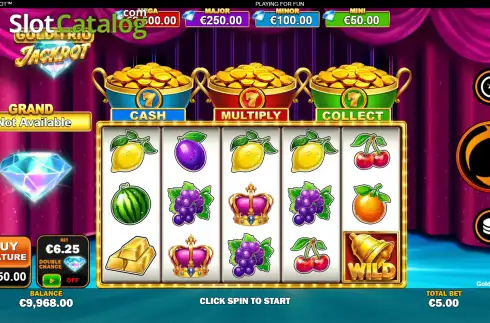 Οθόνη2. Gold Trio: Jackpot Κουλοχέρης 