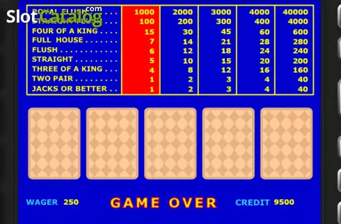 Οθόνη2. Video Poker (Atlas-V) Κουλοχέρης