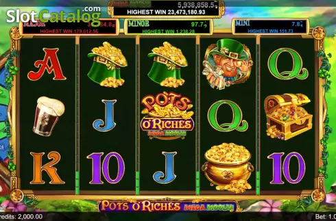 Οθόνη2. Pots O’Riches Mega Moolah Κουλοχέρης