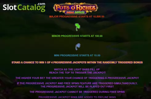 Οθόνη6. Pots O’Riches Mega Moolah Κουλοχέρης