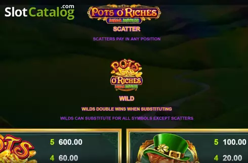 Οθόνη8. Pots O’Riches Mega Moolah Κουλοχέρης