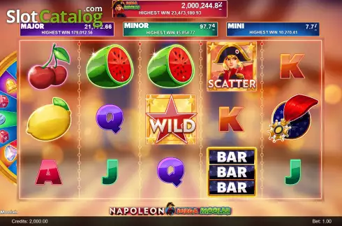 Οθόνη2. Napoleon Mega Moolah Κουλοχέρης 