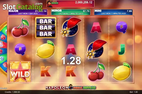 Οθόνη3. Napoleon Mega Moolah Κουλοχέρης 