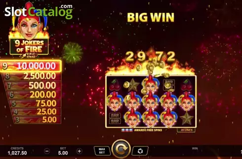 Οθόνη3. 9 Jokers of Fire Κουλοχέρης